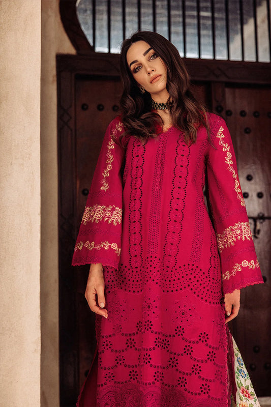Luxury Pakistani Salwar Kameez Cotton Red With Cotton Digital Printed Dupatta